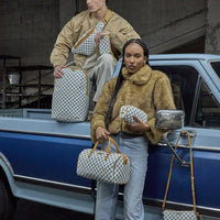 GRAFF EMBOSSED CREAM CHECK DLXSV BACKPACK