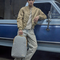 GRAFF EMBOSSED CREAM CHECK DLXSV BACKPACK