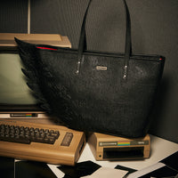 NIGHT GRAFF EMBOSSED WING TOTE