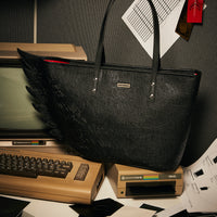 NIGHT GRAFF EMBOSSED WING TOTE