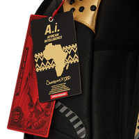 AI WONDERLAND GOLD AND BLACK DLXSV BACKPACK