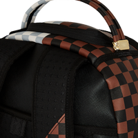 SPLIT BROWN AND CREAM CHECK DLXV BACKPACK