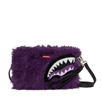 FUR CRAY PURPLE CROSSOVER CLUTCH