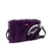 FUR CRAY PURPLE CROSSOVER CLUTCH