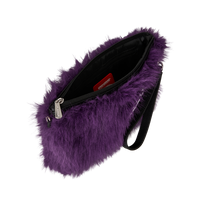 FUR CRAY PURPLE CROSSOVER CLUTCH
