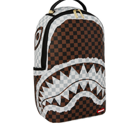 CREAM AND BROWN TEAR CHECK DLXSV BACKPACK