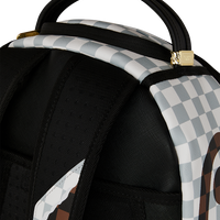 CREAM AND BROWN TEAR CHECK DLXSV BACKPACK