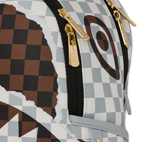 CREAM AND BROWN TEAR CHECK SAVAGE BACKPACK