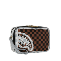 CREAM AND BROWN TEAR CHECK TOILETRY BRICK