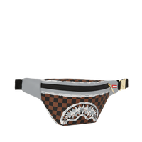 CREAM AND BROWN TEAR CHECK SAVVY CROSSBODY