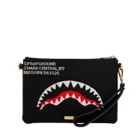 SHARK CENTRAL KNIT BLACK CROSSOVER CLUTCH