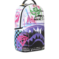 STENCIL SHARK ATTACK BLACK AND WHITE SPLIT DLXSV BACKPACK