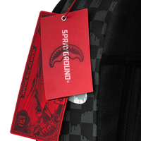 BLACK AND WHITE DRIP CHECK DLXSV BACKPACK