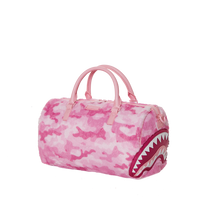 PINK CAMO FAUX FUR MINI DUFFLE