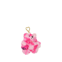 PINK FUR CHECK BEAR KEYCHAIN
