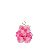 PINK FUR CHECK BEAR KEYCHAIN