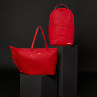 RED SCRIBBLE WING TOTE