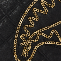NOIR QUILT GOLD CHAIN SHARK TOTE