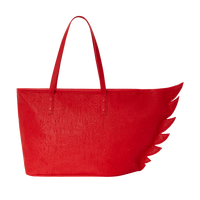 RED SCRIBBLE WING TOTE