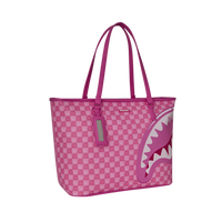 PINK NEW CHECK FACES TOTE