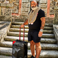 3AM NEVER SLEEP CUT & SEW VEGAN LEATHER CARRY-ON LUGGAGE