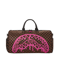 PINK DRIP BROWN CHECK DUFFLE