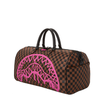PINK DRIP BROWN CHECK DUFFLE