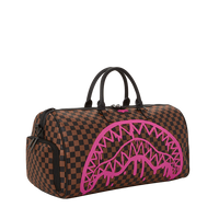 PINK DRIP BROWN CHECK DUFFLE