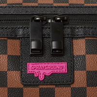 PINK DRIP BROWN CHECK DUFFLE