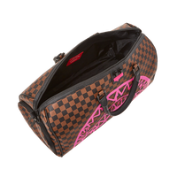 PINK DRIP BROWN CHECK DUFFLE