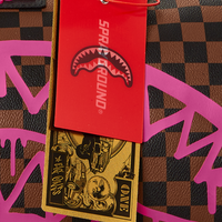 PINK DRIP BROWN CHECK DUFFLE