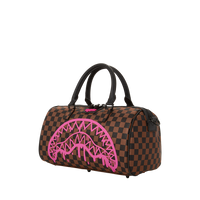 PINK DRIP BROWN CHECK MINI DUFFEL