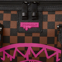 PINK DRIP BROWN CHECK MINI DUFFEL
