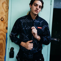 SHARK CAMO ZIP FRONT BOMBER JACKET