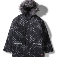 SHARK CAMO FUR HOOD WINTER COAT