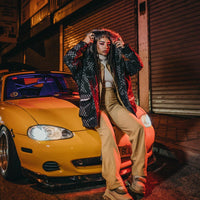 SHARK CAMO FUR HOOD WINTER COAT