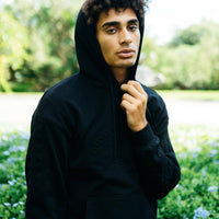 EMBOSSED SHARK HOODY (BLACK)