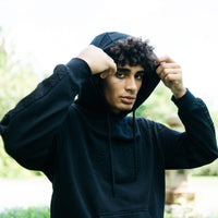 EMBOSSED SHARK HOODY (BLACK)