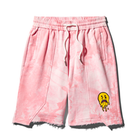 TIE DYE LONG TERRY KNIT SHORTS (PINK)