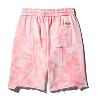 TIE DYE LONG TERRY KNIT SHORTS (PINK)