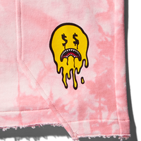 TIE DYE LONG TERRY KNIT SHORTS (PINK)