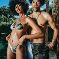 SPLIT BITE CAMO SHOTO SWIM TRUNKS