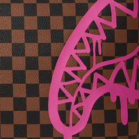 PINK DRIP BROWN CHECK TOTE