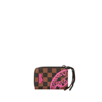 PINK DRIP BROWN CHECK WALLET