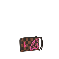 PINK DRIP BROWN CHECK WALLET