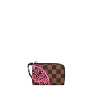 PINK DRIP BROWN CHECK WALLET