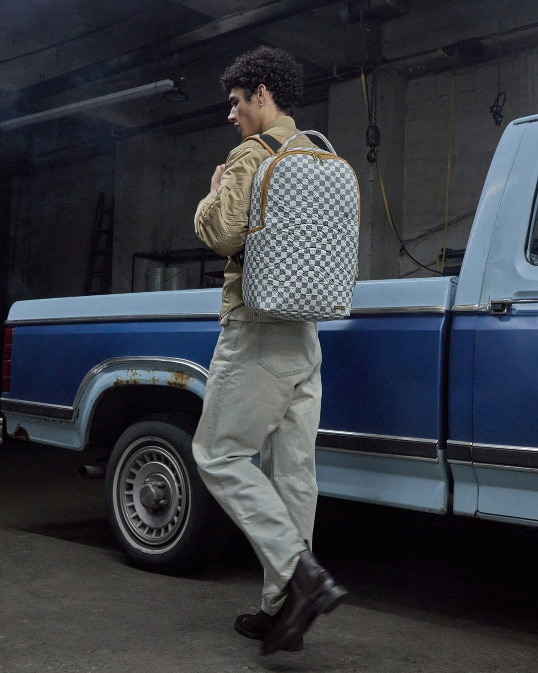 GRAFF EMBOSSED CREAM CHECK DLXSV BACKPACK