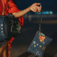 EVISU STYLE CROSSOVER CLUTCH