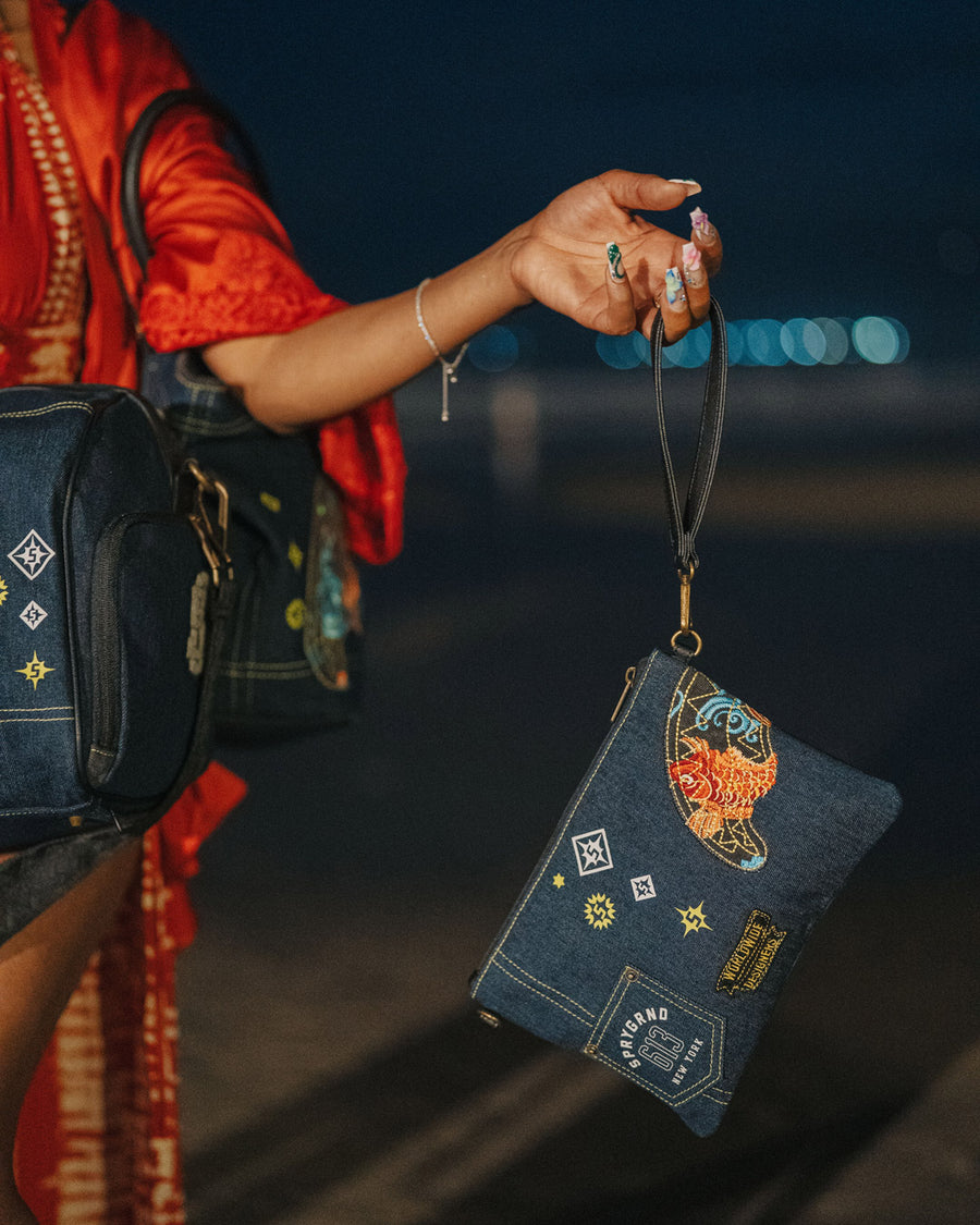 EVISU STYLE CROSSOVER CLUTCH