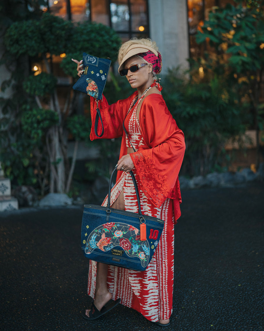 EVISU STYLE CROSSOVER CLUTCH